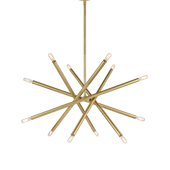 Zeev Lighting CD10390-12-AGB 12 Light Chandelier, Aged Brass