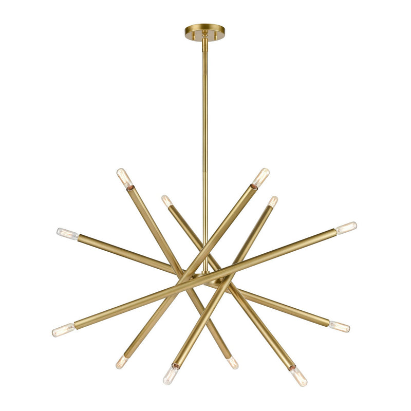 Zeev Lighting CD10390-12-AGB 12 Light Chandelier, Aged Brass