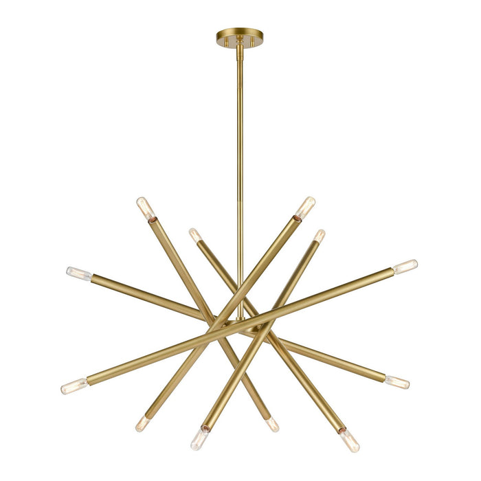 Zeev Lighting CD10390-12-AGB 12 Light Chandelier, Aged Brass