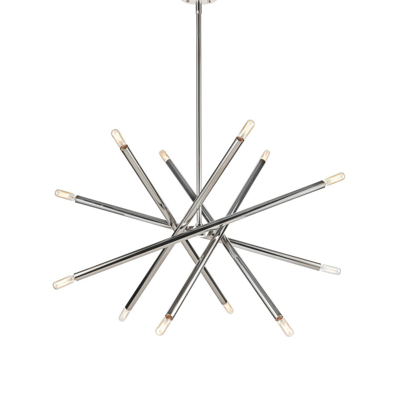 Zeev Lighting CD10391-12-PN 12 Light Chandelier, Polished Nickel