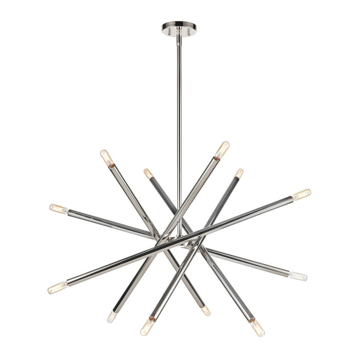 Zeev Lighting CD10391-12-PN 12 Light Chandelier, Polished Nickel