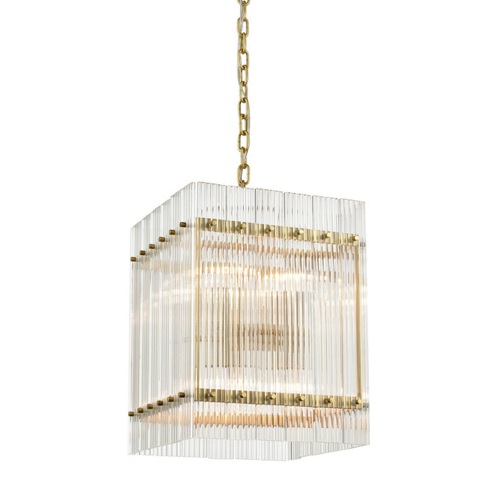 Zeev Lighting P30101-8-AGB Eight Light Pendant, Aged Brass