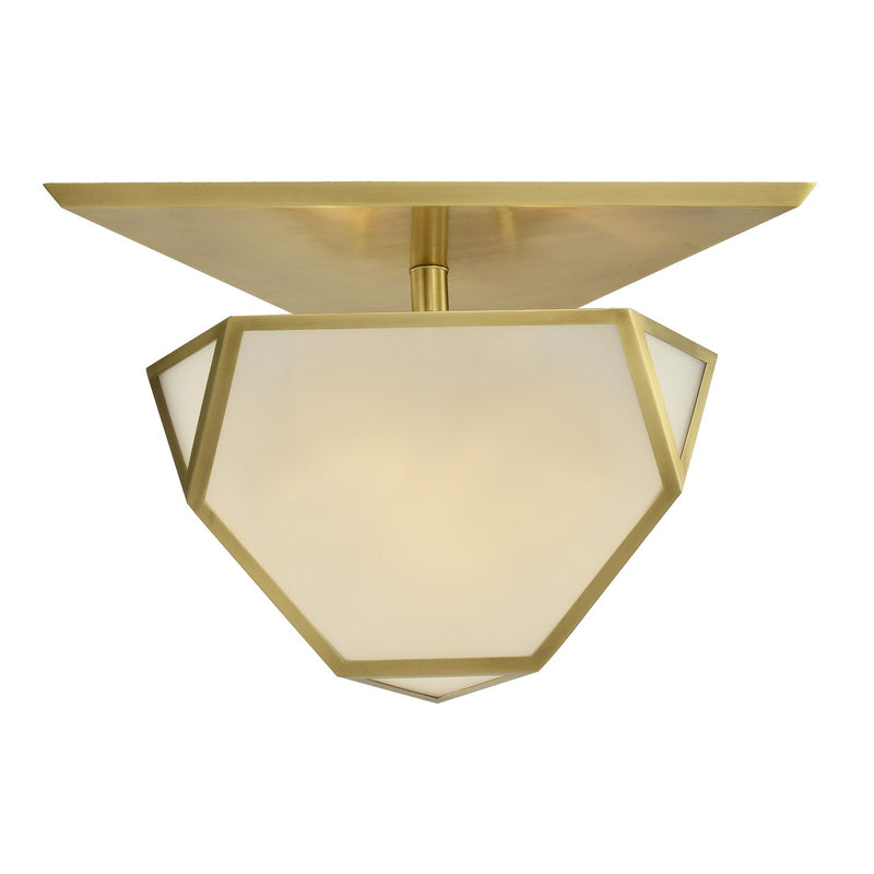 Zeev Lighting SF50010-3-AGB Three Light Semi Flush Mount, Aged Brass