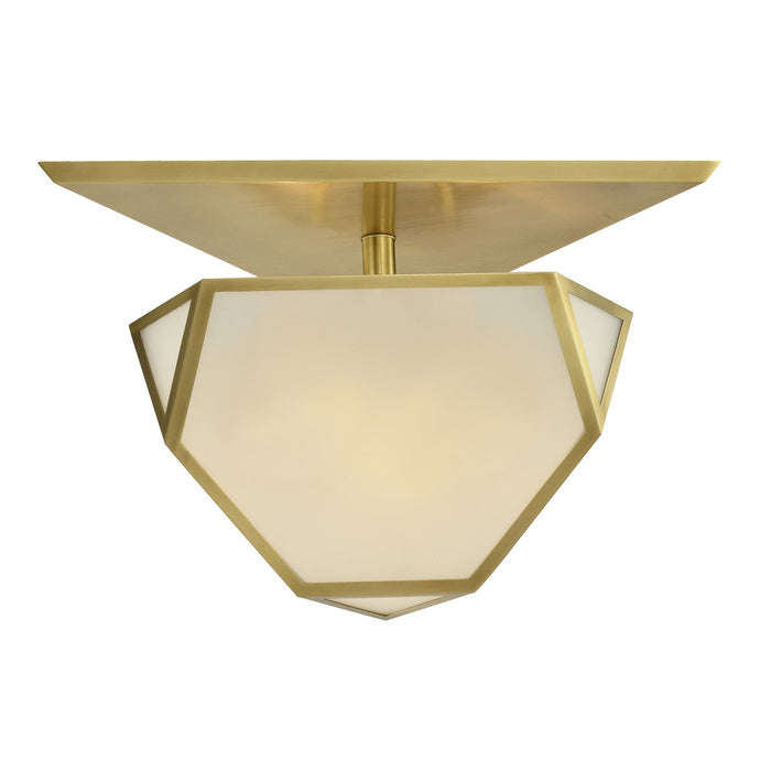 Zeev Lighting SF50010-3-AGB Three Light Semi Flush Mount, Aged Brass