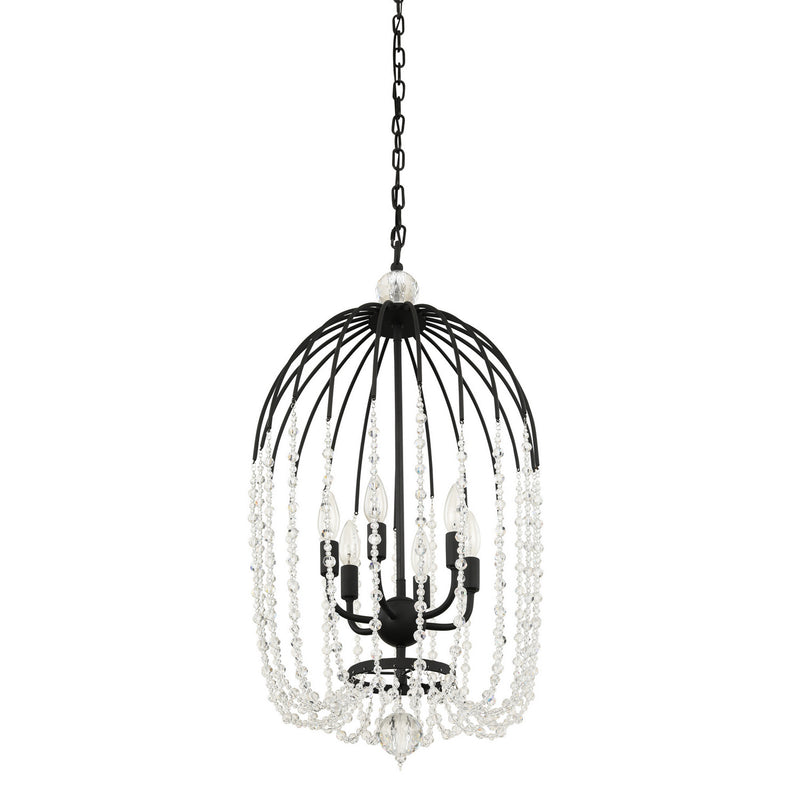 Varaluz 343F06MB Six Light Pendant, Matte Black