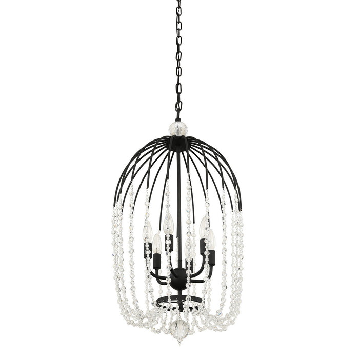 Varaluz 343F06MB Six Light Pendant, Matte Black