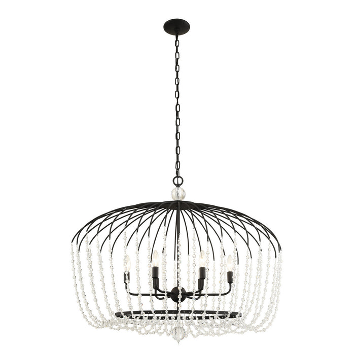 Varaluz 343N06MB Six Light Pendant, Matte Black