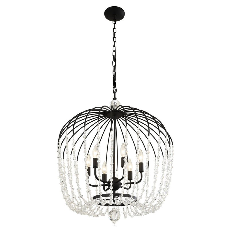 Varaluz 343P06MB Six Light Pendant, Matte Black