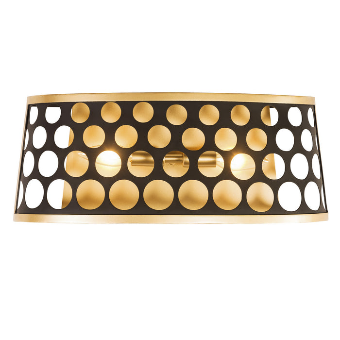 Varaluz 346B02MBFG Two Light Bath, Matte Black/French Gold