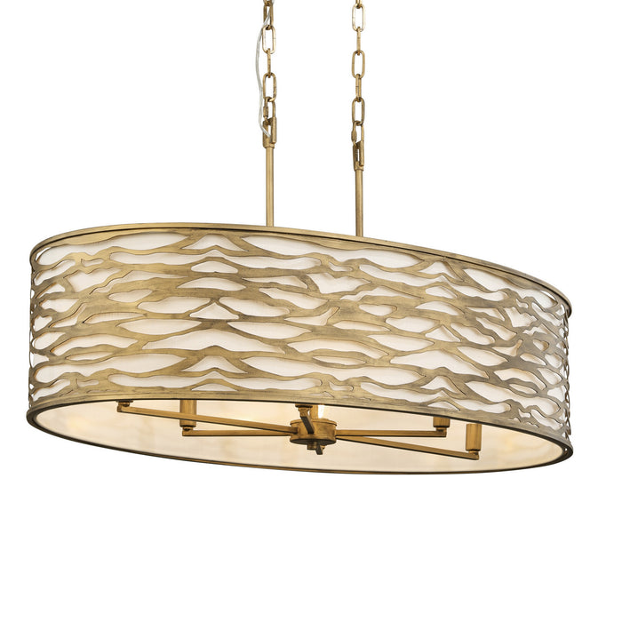 Varaluz 348N06HG Six Light Pendant, Havana Gold