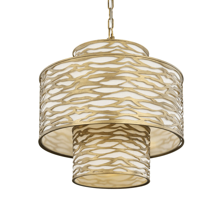 Varaluz 348P04HG Four Light Pendant, Havana Gold