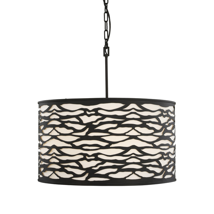 Varaluz 348P05CB Five Light Pendant, Carbon Black