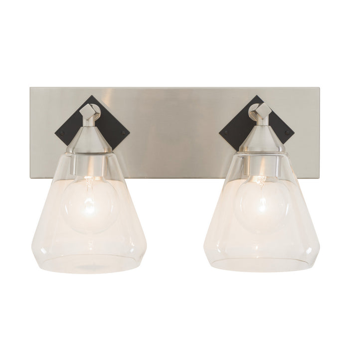 Varaluz 349B02BNMB Two Light Bath, Brushed Nickel/Matte Black