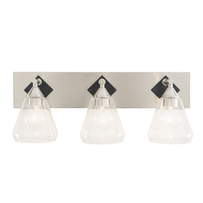 Varaluz 349B03BNMB Three Light Bath, Brushed Nickel/Matte Black