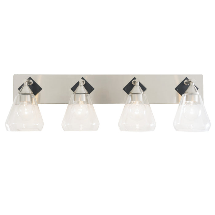 Varaluz 349B04BNMB Four Light Bath, Brushed Nickel/Matte Black