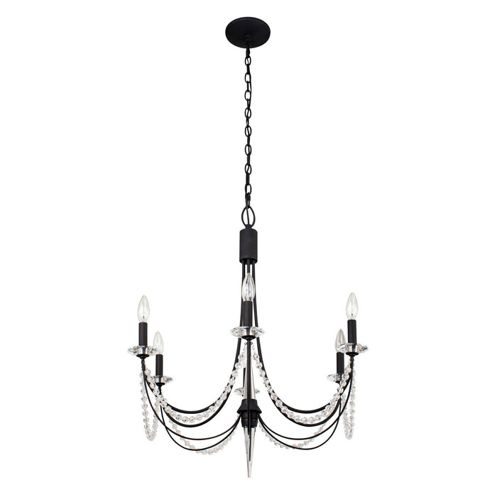 Varaluz 350C06CB Six Light Chandelier, Carbon Black