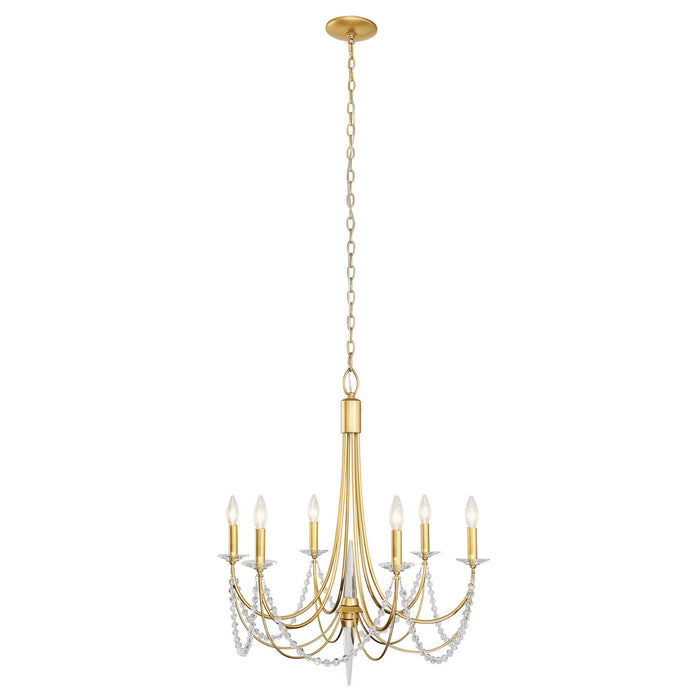 Varaluz 350C06FG Six Light Chandelier, French Gold