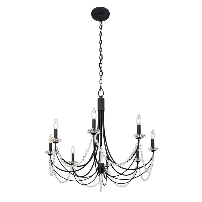 Varaluz 350C08CB Eight Light Chandelier, Carbon Black