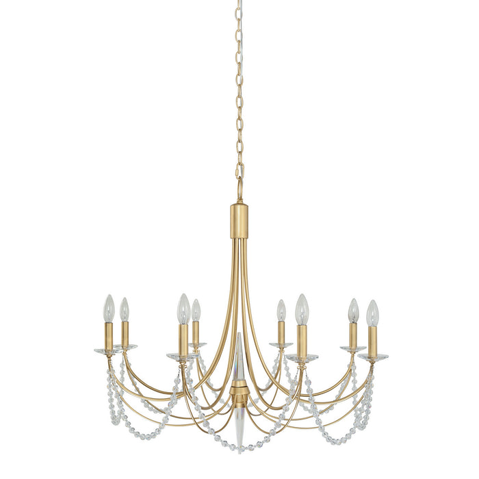 Varaluz 350C08FG Eight Light Chandelier, French Gold