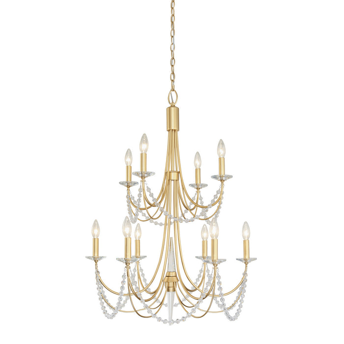 Varaluz 350C10FG Ten Light Chandelier, French Gold