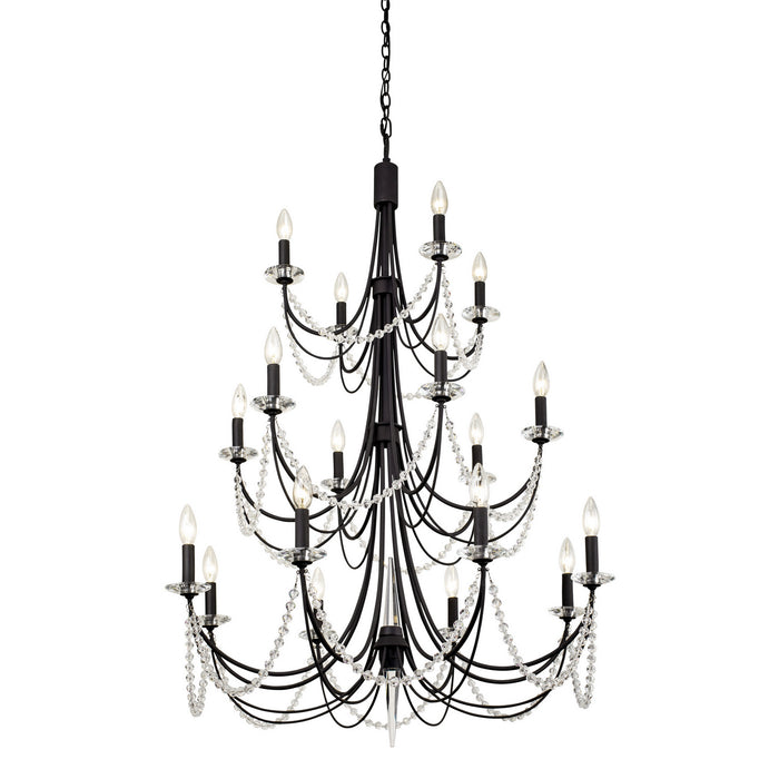 Varaluz 350C18CB 18 Light Chandelier, Carbon Black