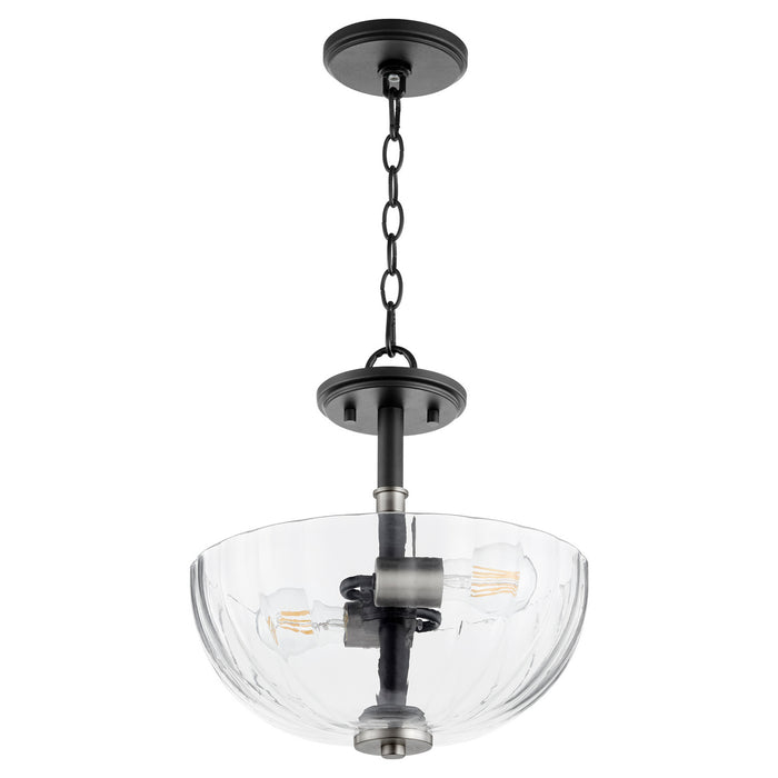 Quorum 210-6965 Two Light Dual Mount, Textured Black w/ Satin Nickel