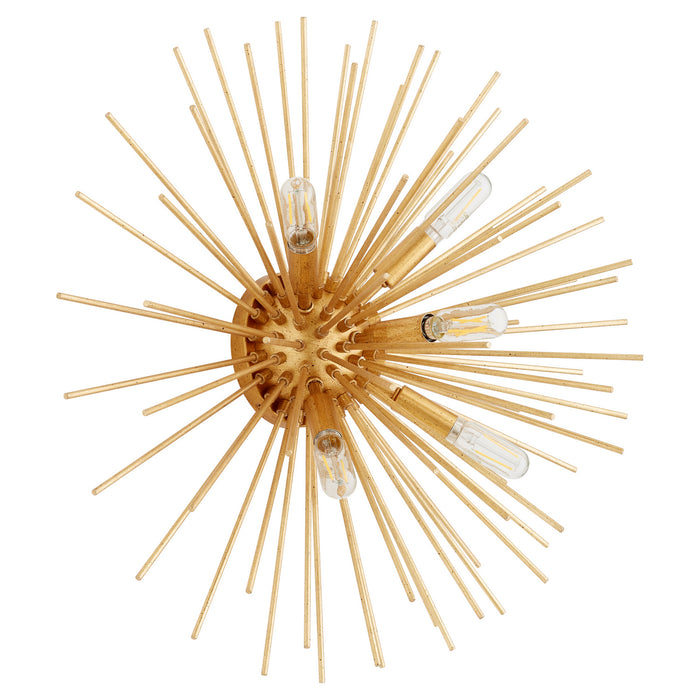 Quorum 300-5-74 Five Light Ceiling Mount, Gold Leaf