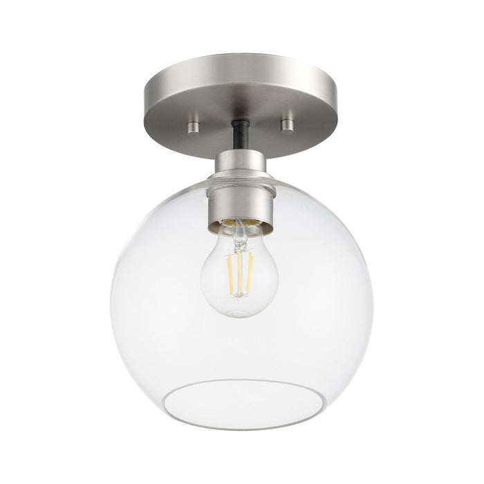 Quorum 372-1-6965 One Light Ceiling Mount, Textured Black w/ Satin Nickel