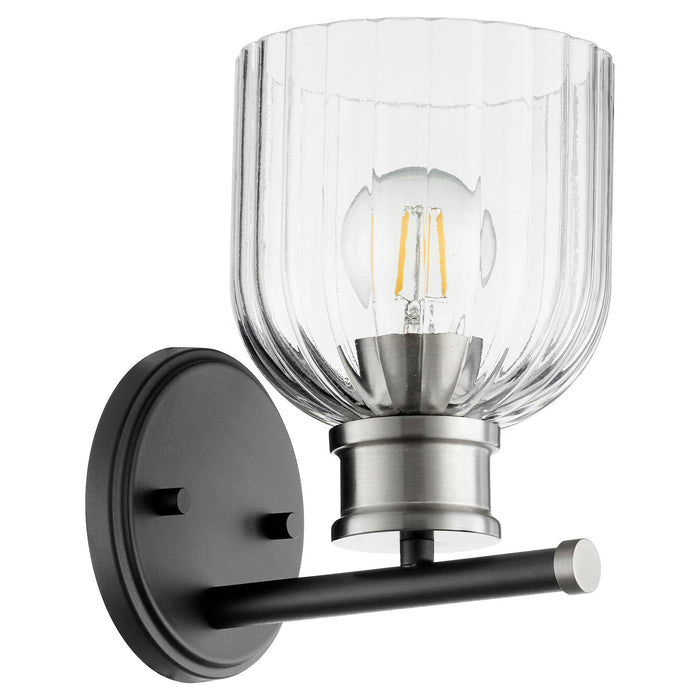 Quorum 510-1-6965 One Light Wall Mount, Textured Black w/ Satin Nickel