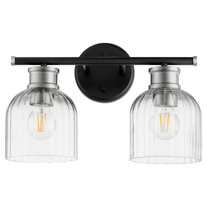 Quorum 510-2-6965 Two Light Vanity, Textured Black w/ Satin Nickel