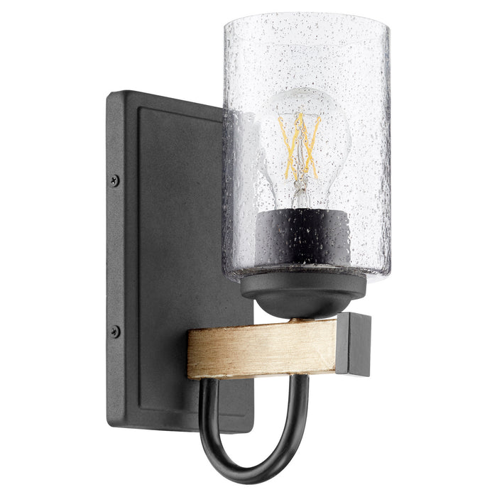 Quorum 5140-1-69 One Light Wall Mount, Textured Black w/ Driftwood finish