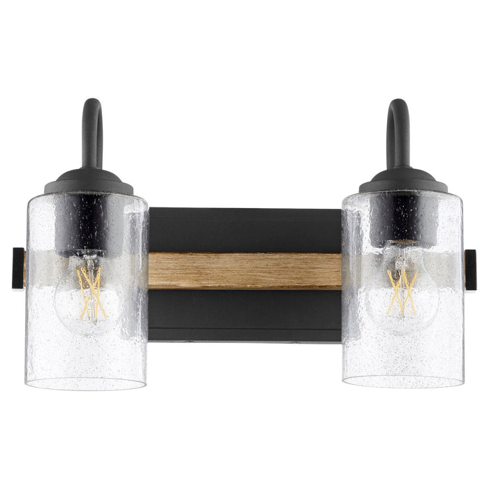 Quorum 5140-2-69 Two Light Vanity, Textured Black w/ Driftwood finish