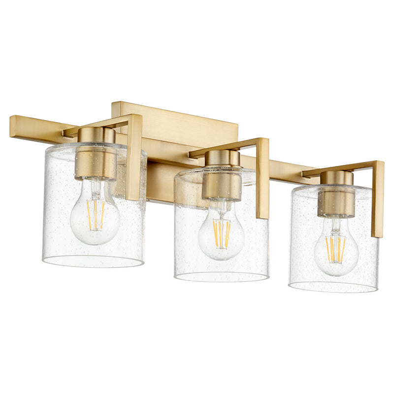 Quorum 5190-3-80 Three Light Vanity, Aged Brass