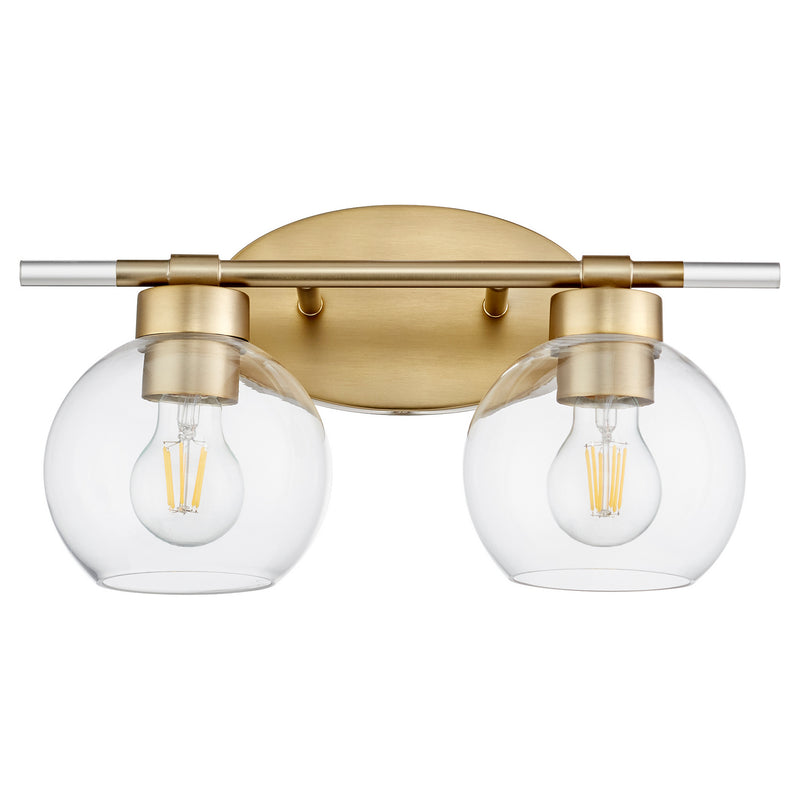 Quorum 5317-2-80 Two Light Vanity, Aged Brass