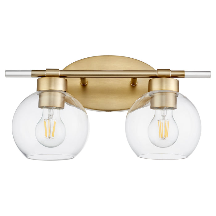 Quorum 5317-2-80 Two Light Vanity, Aged Brass