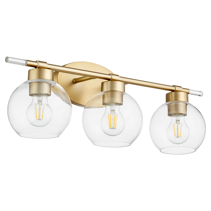 Quorum 5317-3-80 Three Light Vanity, Aged Brass