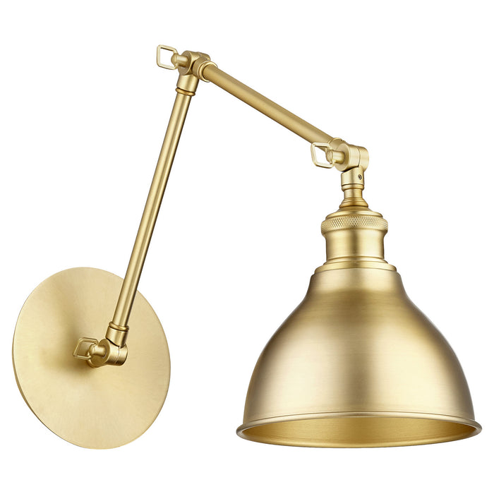 Quorum 5392-80 One Light Wall Mount, Aged Brass