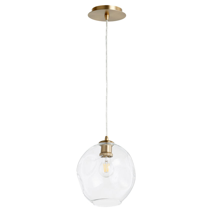 Quorum 61-80 One Light Pendant, Aged Brass