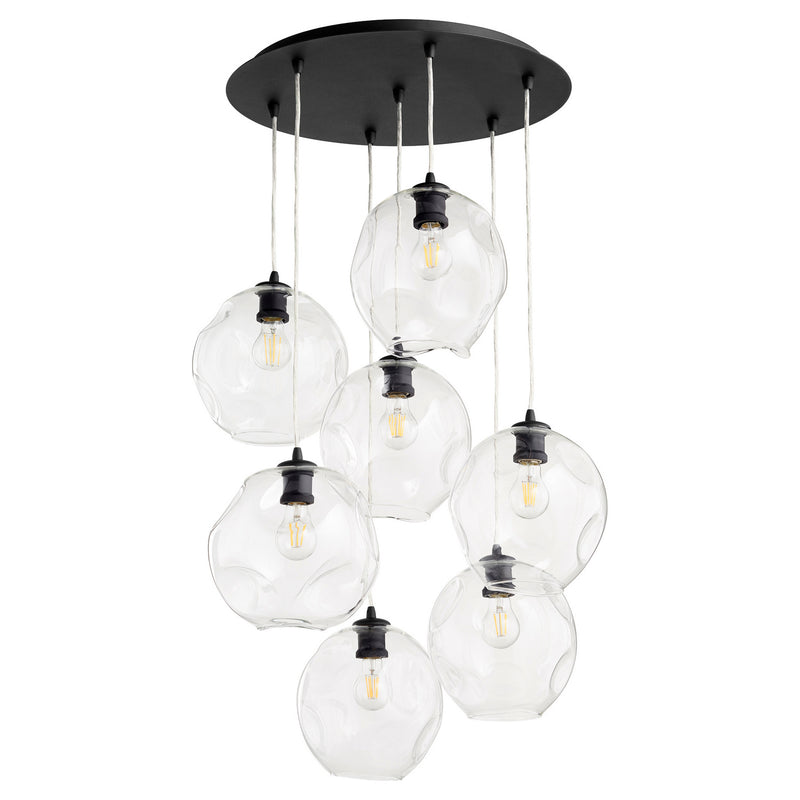 Quorum 67-69 Seven Light Pendant, Textured Black