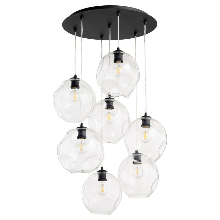 Quorum 67-69 Seven Light Pendant, Textured Black