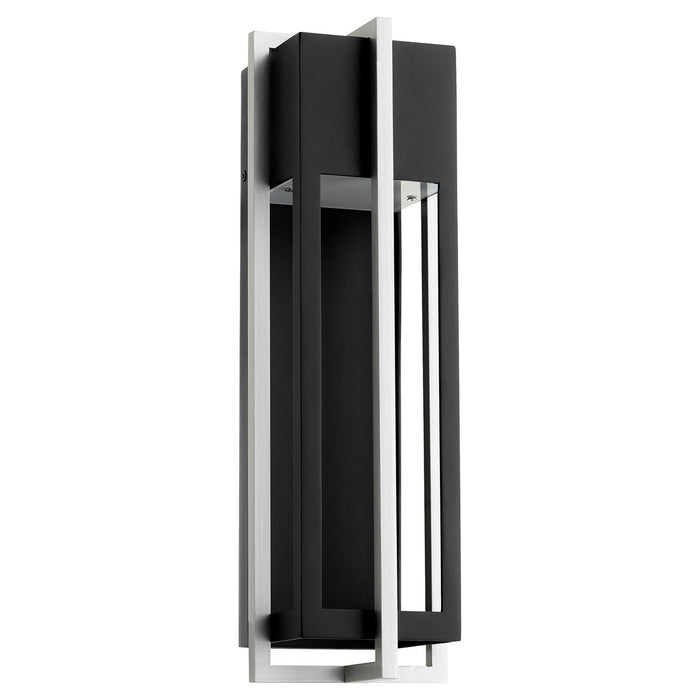 Quorum 711-18-69 LED Outdoor Lantern, Textured Black w/ Brushed Aluminum