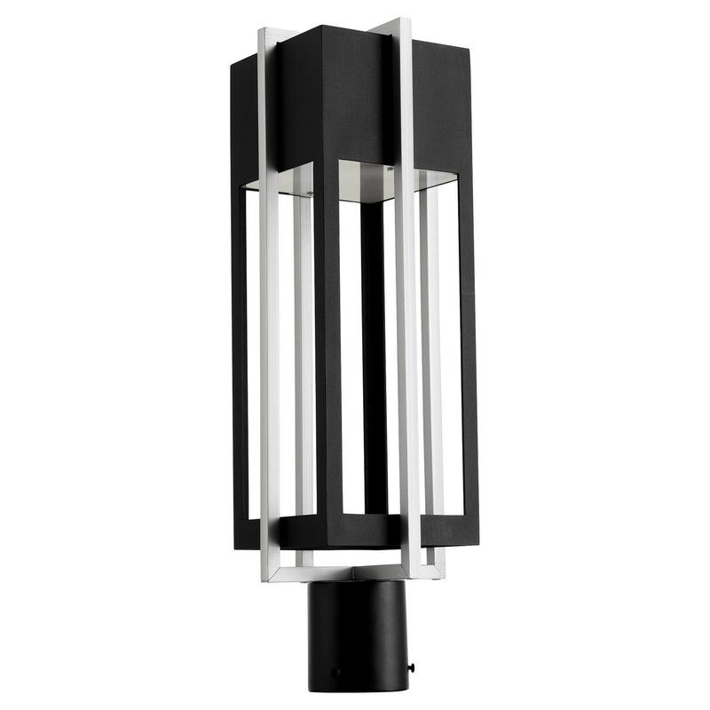 Quorum 713-22-69 LED Outdoor Post Mount, Textured Black w/ Brushed Aluminum