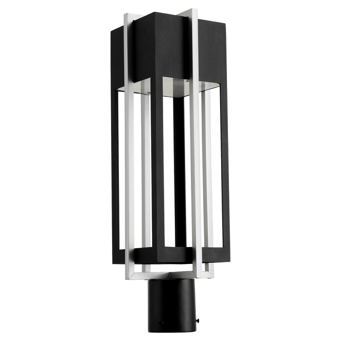 Quorum 713-22-69 LED Outdoor Post Mount, Textured Black w/ Brushed Aluminum