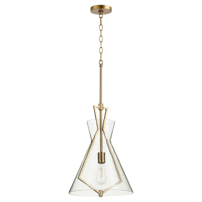 Quorum 8426-80 One Light Pendant, Aged Brass
