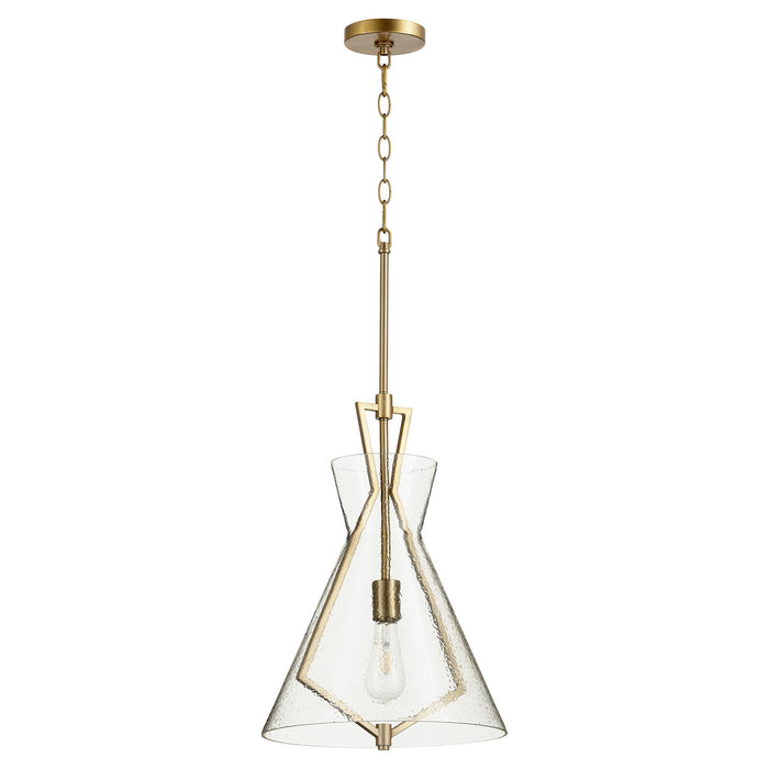 Quorum 8426-80 One Light Pendant, Aged Brass