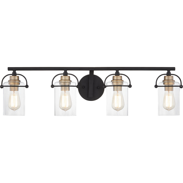 Quoizel EMR8604MBK Four Light Bath, Matte Black