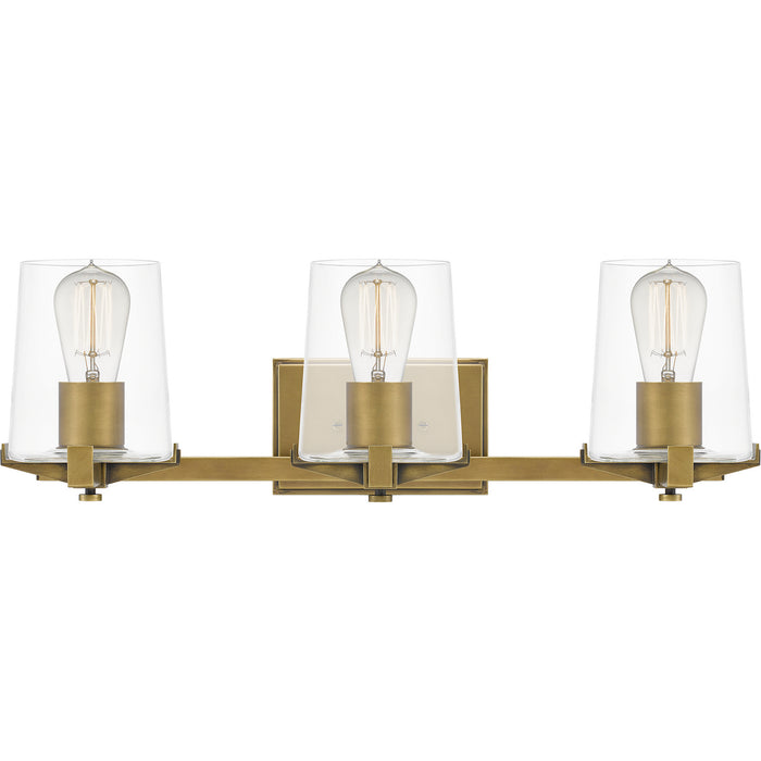 Quoizel PRY8624WS Three Light Bath, Weathered Brass