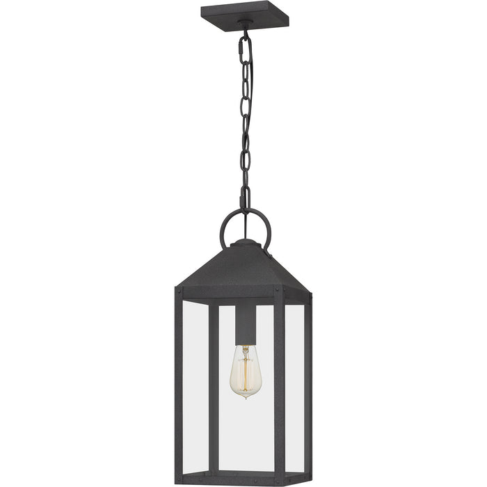 Quoizel TPE1908MB One Light Outdoor Hanging Lantern, Mottled Black