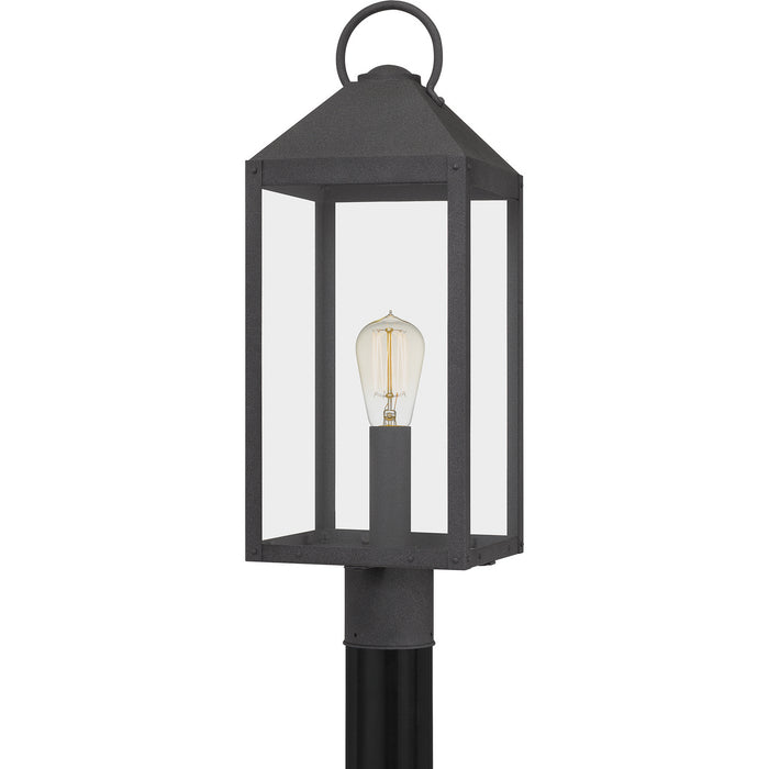 Quoizel TPE9008MB One Light Outdoor Post Mount, Mottled Black