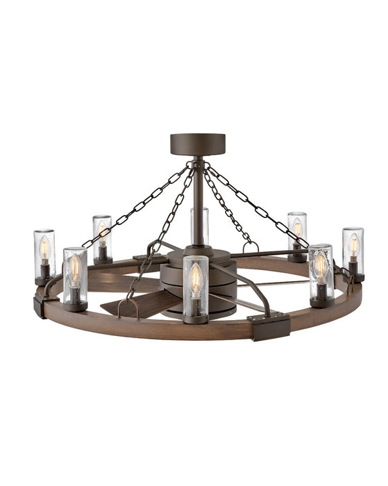 Hinkley 902928FMM-LWD 36" with 28" LED Fandelier, Metallic Matte Bronze